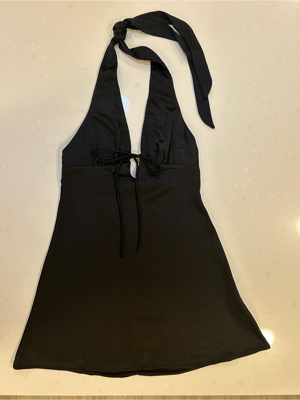 Princess Polly Black Halter Mini Dress
